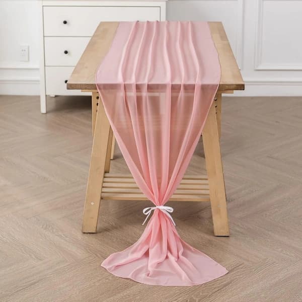 Bordløper tekstil og duk 75x300cm – lys rosa