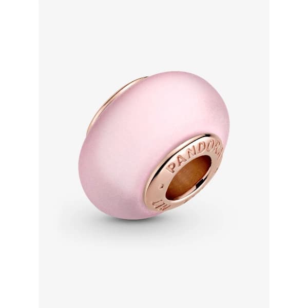 Pandora - Matt rosa Muranoglasberlock - 14k roséguldplätering
