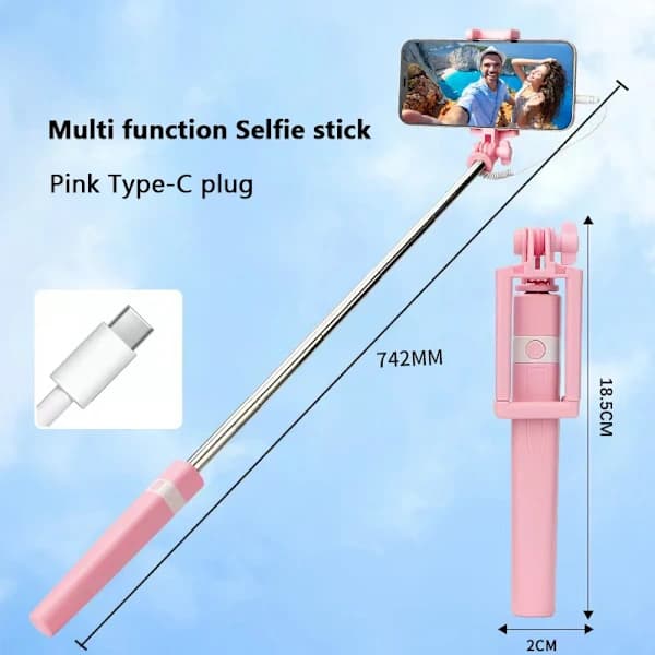 Ny kablet selfiestang egnet Type-C-plugg Mini bærbar selfiestang A3