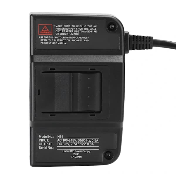 N64 strømadapter AC-adapter strømforsyning for AV-videokabel for Nintendo 100-240VEU