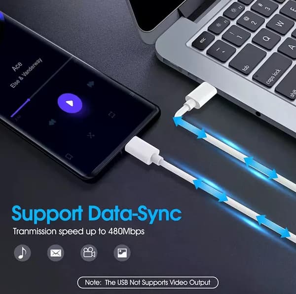 Samsung S22 ULTRA - Snabbladdare 3M - USB-C till USB-C - VIT vit