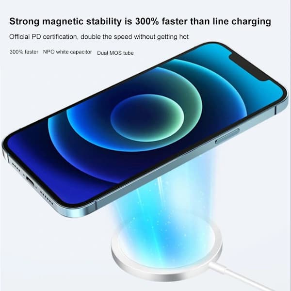 Snabb magnetisk trådlös laddare för iPhone 12