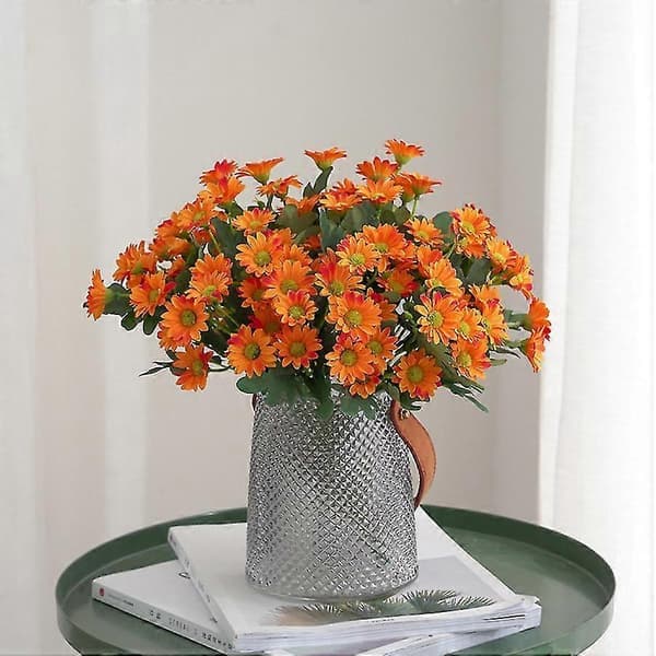 Vackra konstgjorda höstblommor sidenprästkragar DIY bröllopsdekoration trädgårdsfest pyssel