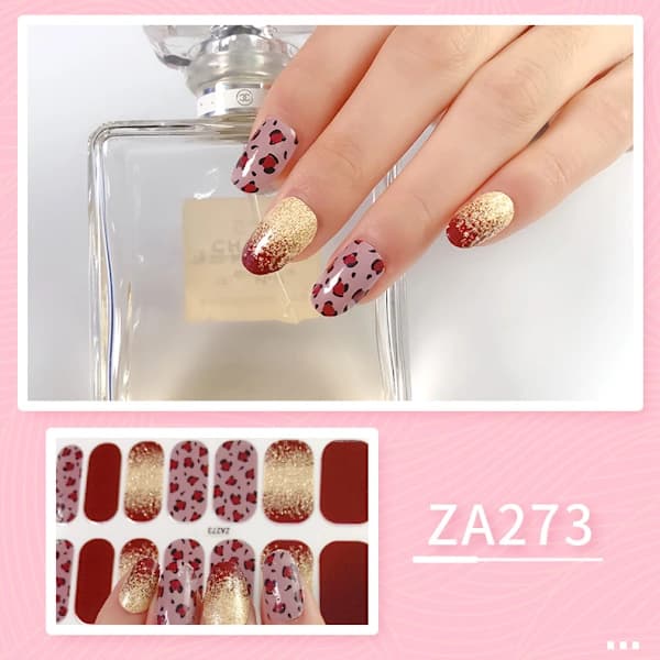 12 ark nagellacksdekaler, fullständiga nagelomslag, leopardtryck Lo