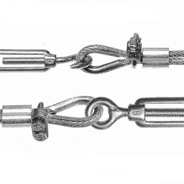12 stk M8 rustfritt stål wireklemme, wireklemme kabel / U-bolt salfeste M8, wirekabel for dyregjerde