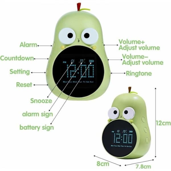 Multifunksjonell Vekkerklokke Mini Student Program Elektronisk Klokke