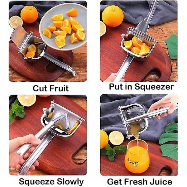 Ægte Rustfrit Stål Citronpress Citruspress Manuel Presse Hårdt Arbejde Manuel Presning