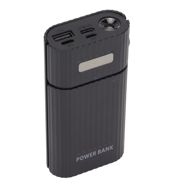 H02 2x 21700 Batterilåda 3 Port Input DIY USB Power Bank Kit Batteriladdare för mobiltelefon Svart