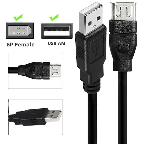 USB Adapterkabel Firewire IEEE 1394 6-benet hun til USB 2.0 AM Adapterkabel Plug and Play til Digitalkamera