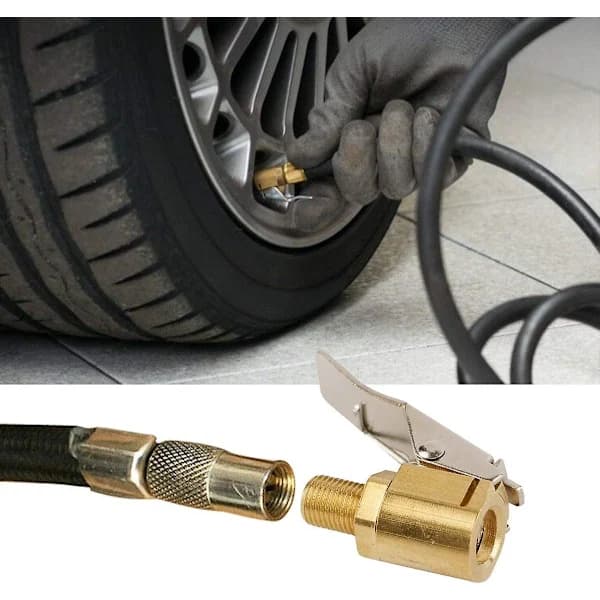 8 mm bildäcksventiladapter, luftchuckpumpventilklämma, anslutningsadapter, passande för pneumatisk mässingskompressor, för 8 mm slang