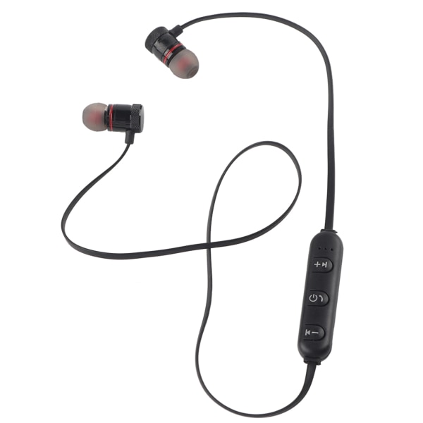 Magnet Trådlös Bluetooth Sporthörlur Headset Hörlurar för iPhone Android Svart