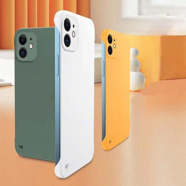 Passar iPhone 11; Vitt ultratunt ramlöst hårt telefonfodral, ramlöst stötsäkert frostat bakstycke. Vit iPhone 11