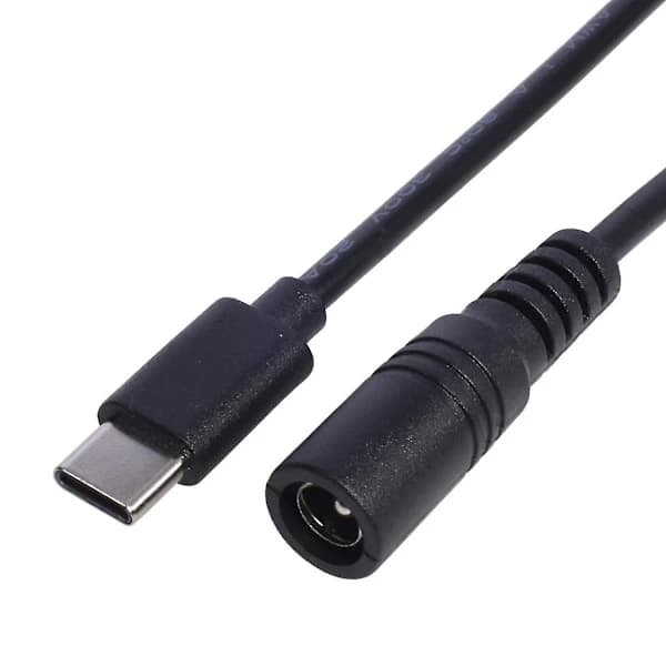 【CA】Type-C til DC Strømkabel 5V DC 5.5 x 2.1mm Hunn til USB C-kontakt Ladekabel