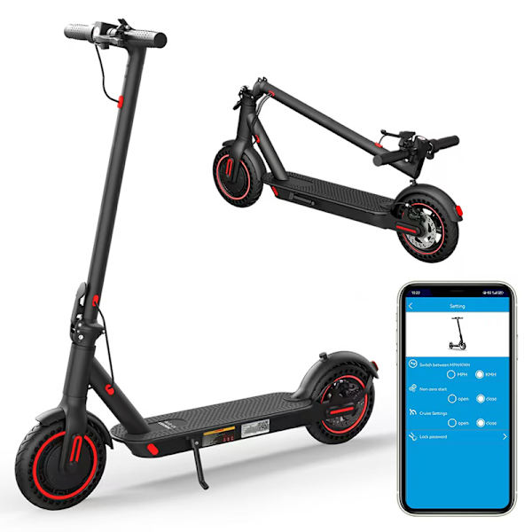 Elskoter med terrängdäck BOGIST M1 Elite 8.5-tums,448W motor, 36V10.4AH batteri,maxhastighet 30km/h,Fällbara stavar,Graffitiversion av APP Röd