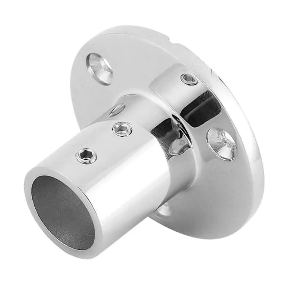 Rund rustfri stålbase 22 mm til bådræling - 90 graders fitting | Marine tilbehør