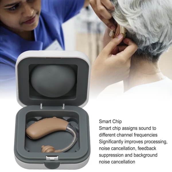 Hörapparater för seniorer Trådlös Bluetooth brusreducerande uppladdningsbar digital hörselförstärkare för vuxna 100‑240V