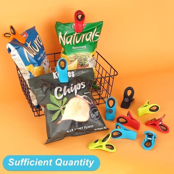 12-pack chipsklämmor, magnetiska påsklämmor för matförvaring