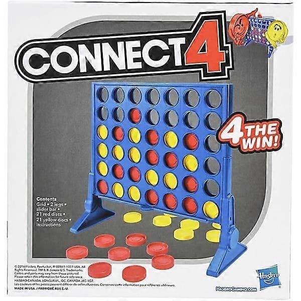 Connect 4 klassisk gitterspil, strategisk brætspil til børn, 2 spillere, alder 6+