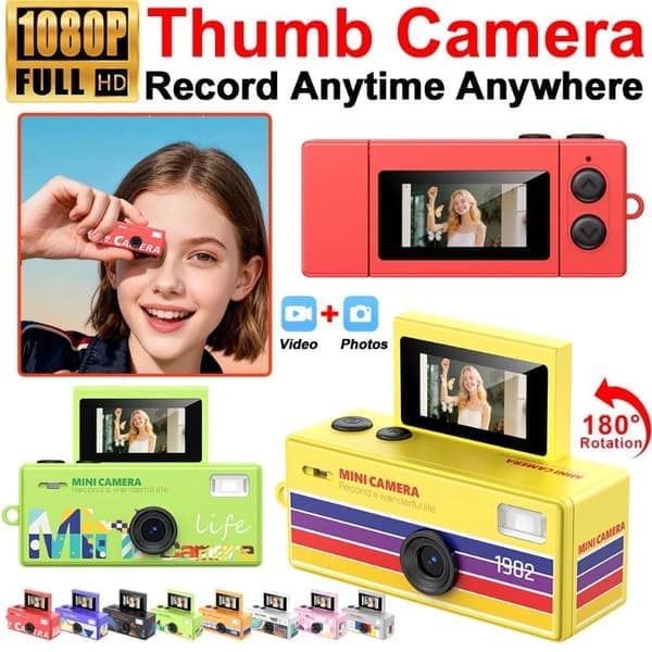 Magecam 180° Flip Selfie Nøkkelringkamera Retro Hvit
