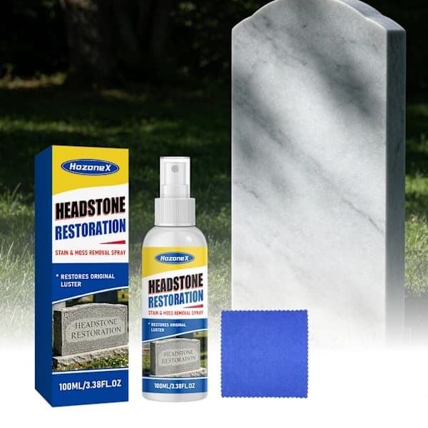 Gravstein Restaurering Flekkfjerning Mosefjerner Spray Effektiv Gravsteinrens Restaurerer Fjerner Smuss Mose 1 stk