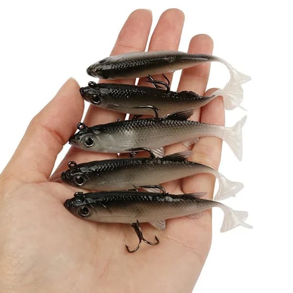 5 stk. sæt fiskemadding blød madding 8cm/2.8in kunstig madding fede fiskekroge
