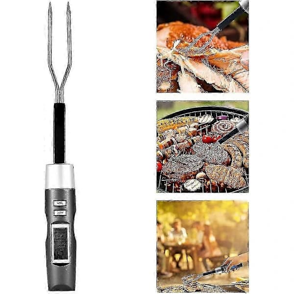 Digital BBQ Kötttermometergaffel - Rostfritt Stål med Bakgrundsbelysning