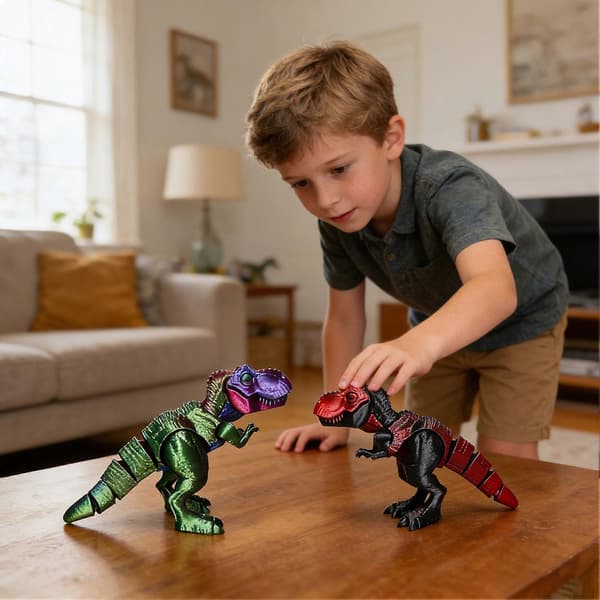 9 cm dinosaurfigur – 3D-printet fidget med bevegelige ledd