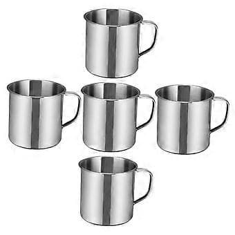 Rostfritt Stål Barnmugg Set om 5 Anti-Fall Rostbeständig Barnvattenmugg för Förskola Ref:7344