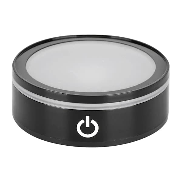LED Base Krystall Svart Flat Berøring Flerfarget Hvit Lys 3D Indre Utskjæring Laser Base