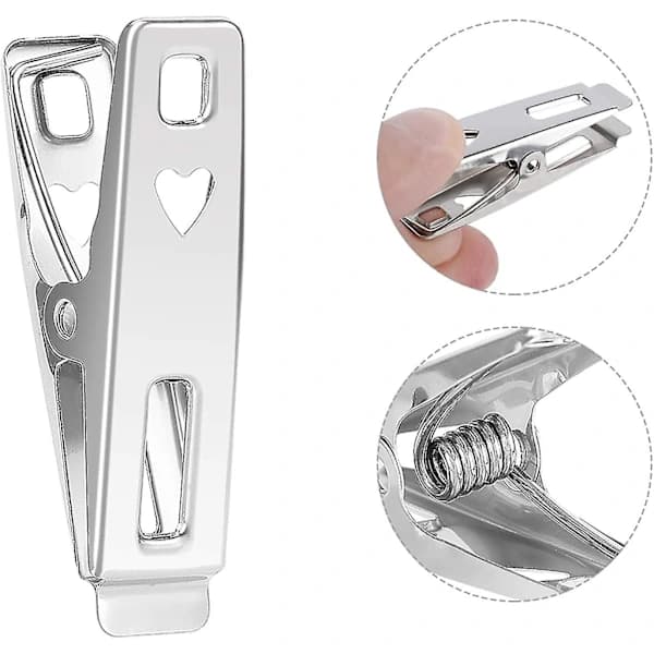 40 klesklyper i rustfritt stål, metallklesklyper, vindtette klesklyper i rustfritt stål