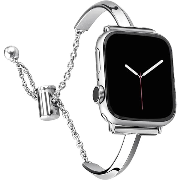 Sølv 38/40/41 mm, armbånd i rustfritt stål kompatibelt med Apple Watch
