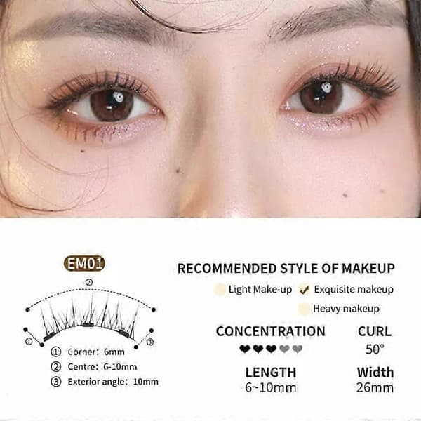 Enjuvie Magnetiske Løsvipper (med øyenvippebøyer) EM01 (ekskludert flytende eyeliner)