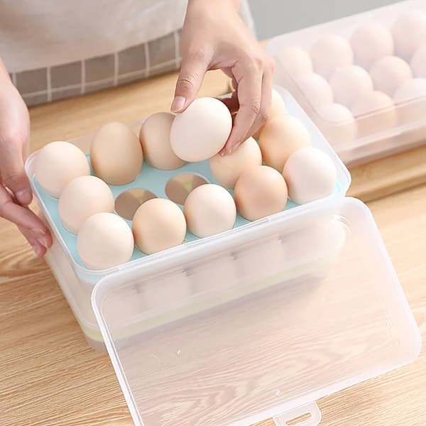 15 rutenett eggoppbevaringsboks etui PP eggboks hvit