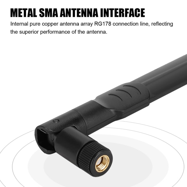 2.4G/5G/5.8G Dual Band Trådlös WiFi-antenn för ASUS router rundstrålande antenn (svart)