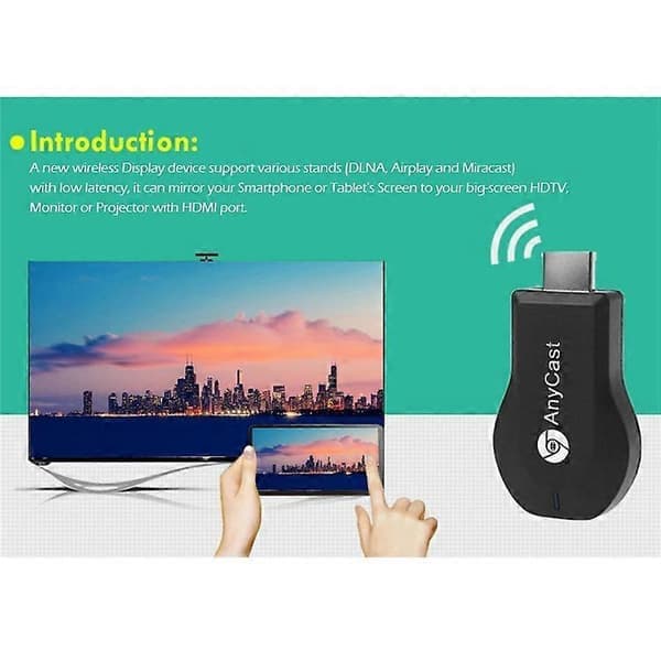 ANYCAST M9 Plus 2.4G 1080P Miracast Trådlös DLNA WiFi HDMI till Micro USB Dongle (Stöder inte Google-kompatibel)