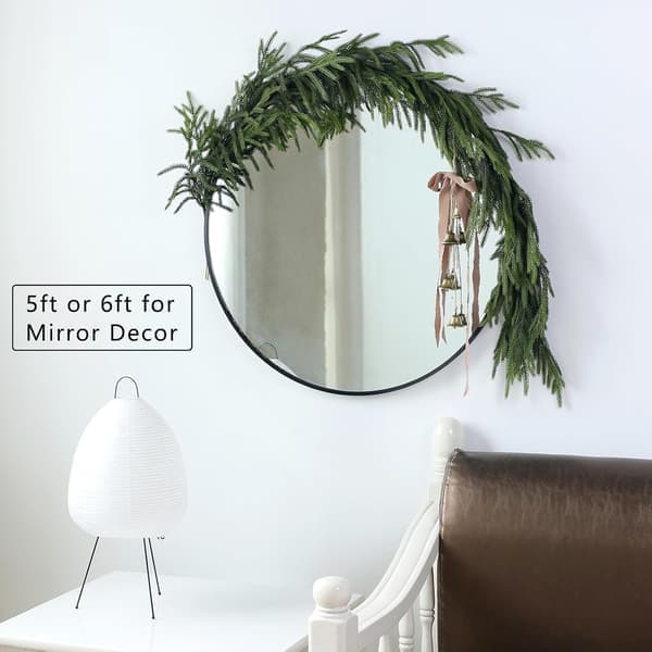 180 cm simuloitu norfolkinmäntyseppele, vihreä tekokuusen seppele, simuloitu vihreä kasviseppelekoriste (1 kpl)