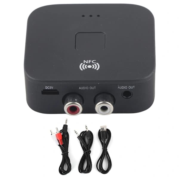 Bluetooth RCA-mottaker 3,5 mm Jack AUX trådløs adapter lydmottakerverktøy for TV-bil