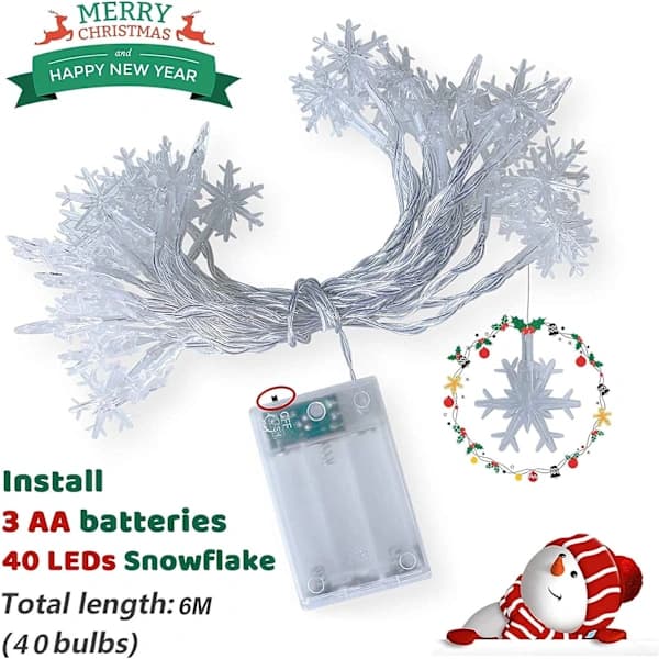LED-ljusslinga, 6M 40 LED Varmvit Julbelysning