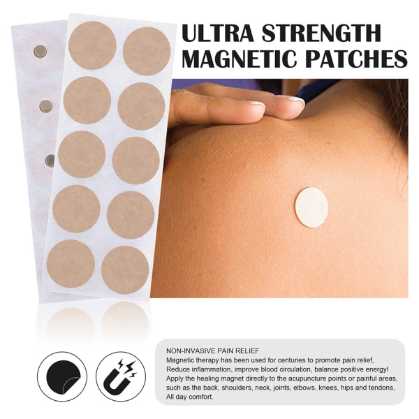 50 st Magnetiska akupressurplåster Vattentäta andningsbara magnetplåster för rygg, axlar, halsleder, armbågar, knän