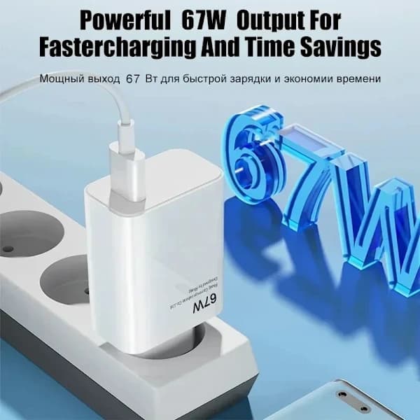 67W USB Superhurtigoplader USB C PD-interface Telefonoplader til iPhone15 Samsung Huawei Turboopladning Nyt Type-C datakabel