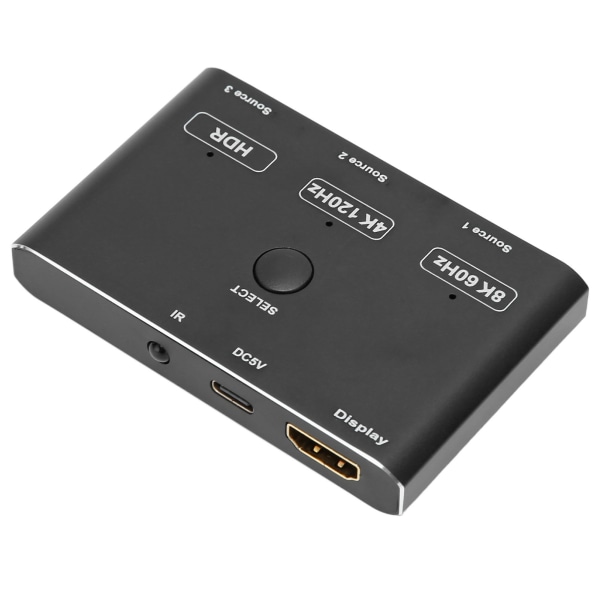 HD Multimedia Interface Switcher HDR 3 in 1 Out 8K HD Multimedia Interface Splitter med riktningsfjärrkontroll