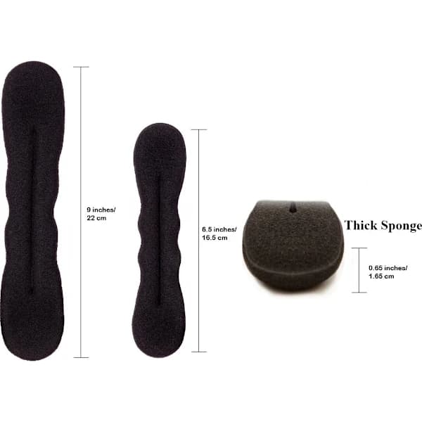 Hårsnoning, skumsvamp til ballet og styling, sort (2 små, 2 store)