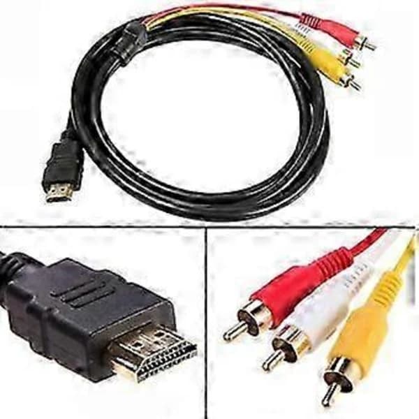 Kabeladapter Han til 3 RCA AV Audio Video til TV HDTV (Sort)