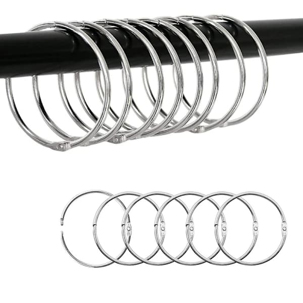Sølv dusjforhengringer 30-pakning 60 mm[D]