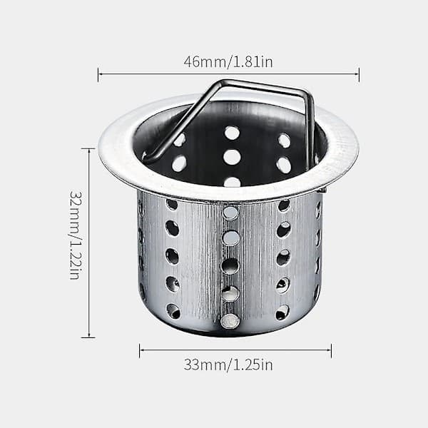 Badekarssi (4-pak), 3,2 cm til 4,6 cm prop til badekar, hårfangerfilter i rustfrit stål, afløbshårfanger til badekarvask