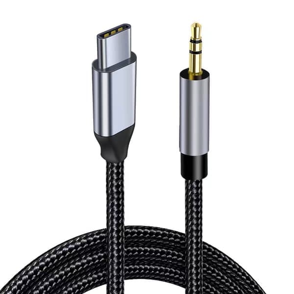 Lydkabel: Type-C til 3,5 mm Aux-kabel til bil og hovedtelefoner 1,5M 1,5M