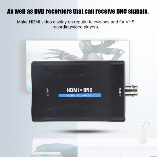 HDMI till BNC kompositvideo och 3,5 mm Audio Signal Converter Adapter 480i 576i Stöd för NTSC / PAL