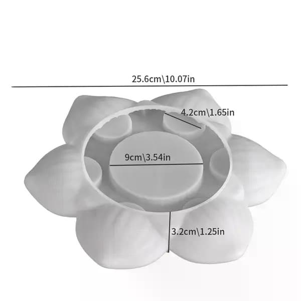 Silikonform för värmeljushållare med blommor, 6 hålrum, silikonform för ljuskopp