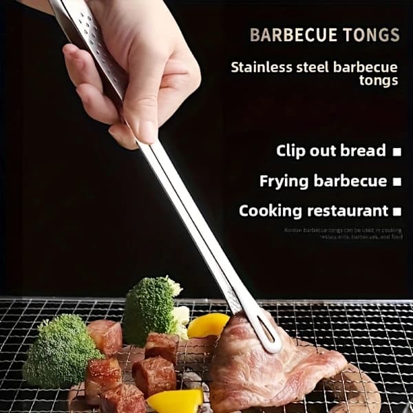 Multifunktionel grilltang i rustfrit stål til brød og is, varmebestandig til stor grill