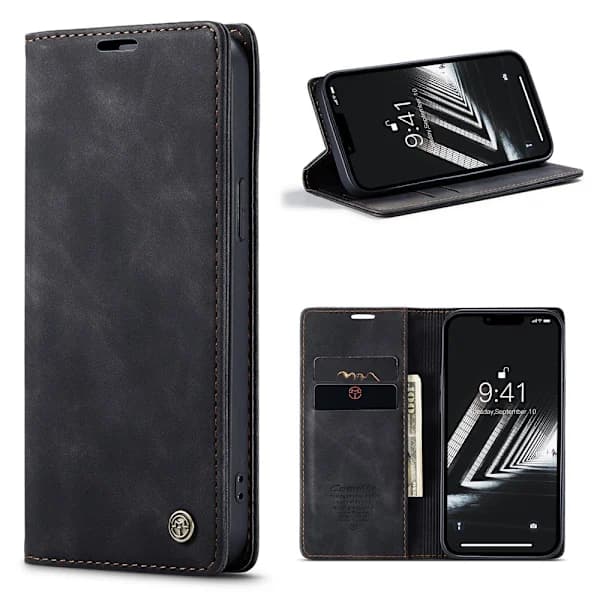 CaseMe Slim Wallet Cover iPhone 15 Sort (YH)